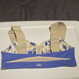 ALO Yoga Blue and Beige Sports Bra